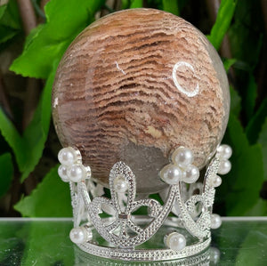 CROWN SPHERE HOLDER LARGE - GOLD OR SILVER