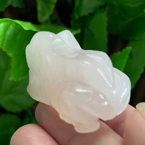 FROG CARVING ROSE QUARTZ