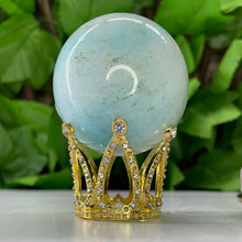 Load image into Gallery viewer, CROWN SPHERE HOLDER SMALL - GOLD OR SILVER
