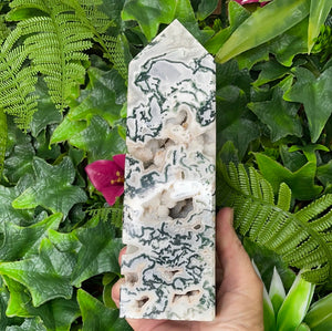 TREE AGATE DRUZY OBELISK TOWER