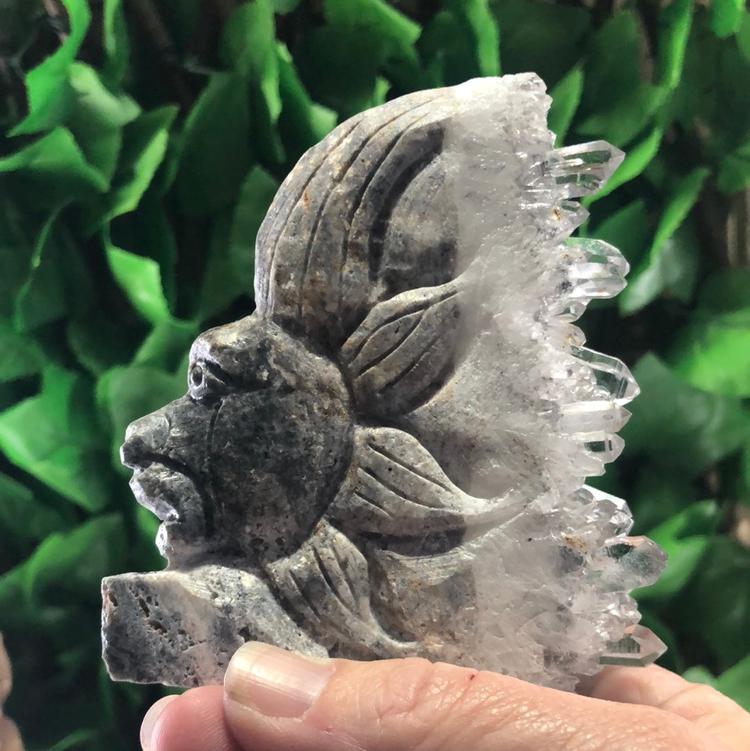 HORSE QUARTZ CLUSTER CARVING