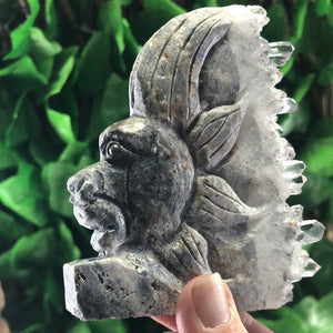 HORSE QUARTZ CLUSTER CARVING