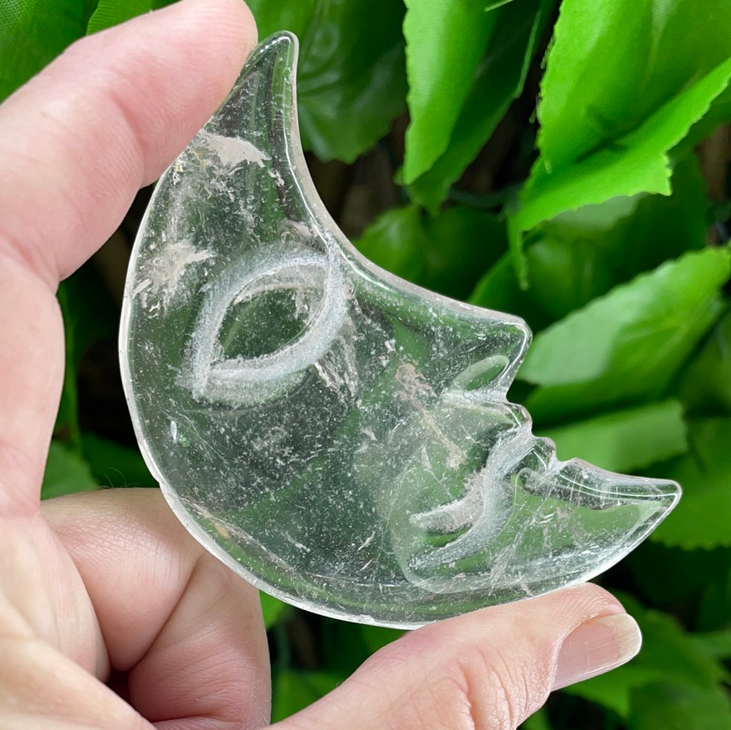 MOON CARVING - CLEAR QUARTZ