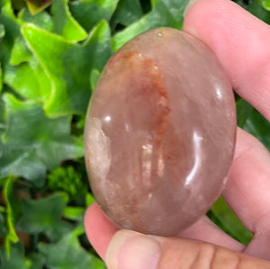 FIRE QUARTZ (HEMATOID) PALMSTONE