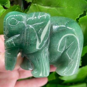 ELEPHANT CARVING - GREEN AVENTURINE