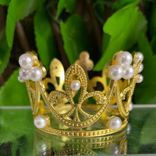 Load image into Gallery viewer, CROWN SPHERE HOLDER LARGE - GOLD OR SILVER
