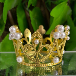CROWN SPHERE HOLDER LARGE - GOLD OR SILVER