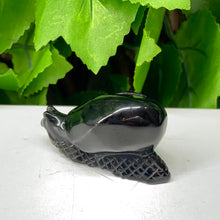 Load image into Gallery viewer, HAND CARVED SNAIL - BLACK OBSIDIAN
