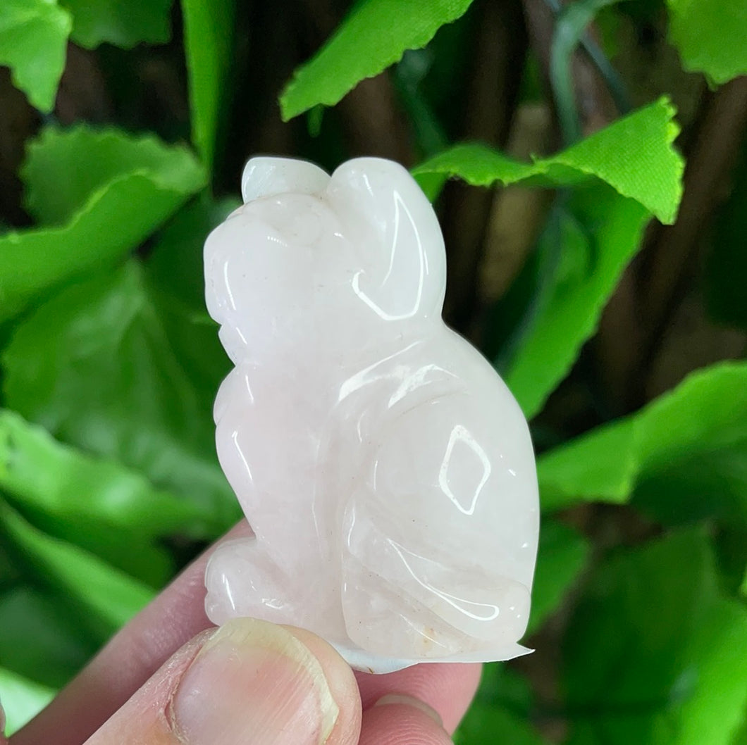 CAT CARVING - ROSE QUARTZ