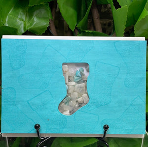 CHRISTMAS Moonstone + Amazonite Chips “Shaker” CARD by Kel Co Card’s (63)