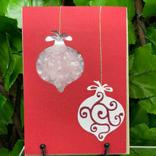 Load image into Gallery viewer, CHRISTMAS Rose Quartz Chips “Shaker” CARD by Kel Co Card’s (43)
