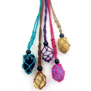 MACRAME TUMBLE STONE HOLDER